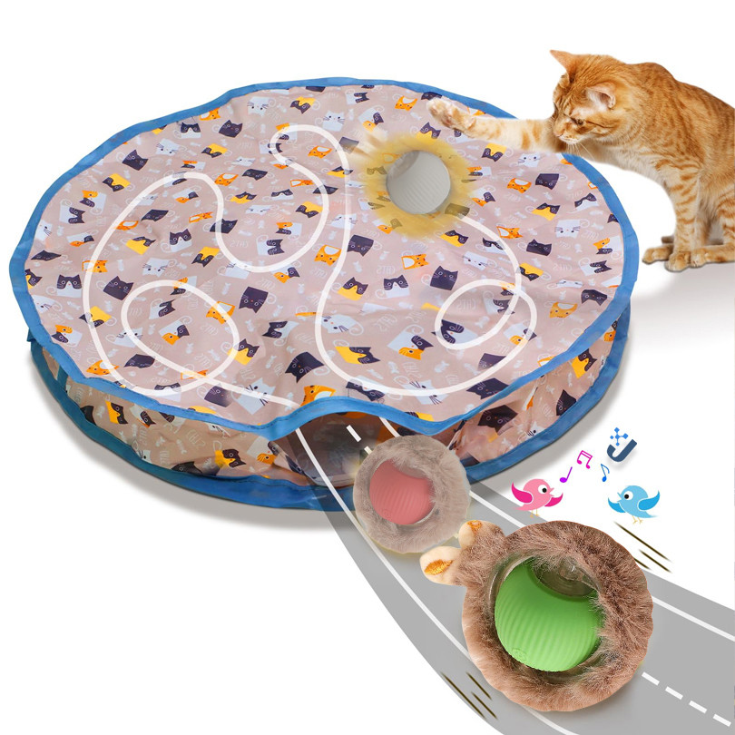 ของเล่นสัตว์เลี้ยง Double-Layer การล่าสัตว์ฝาครอบ Self-Happy บรรเทาความเบื่อฝาครอบซ่อน Ball Teasing แมวสุนัขของเล่น