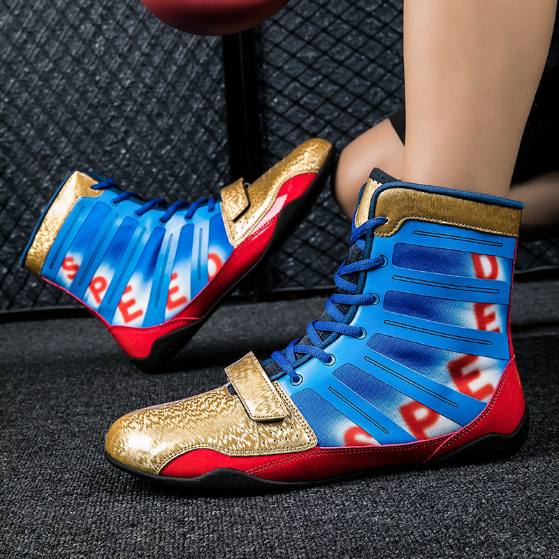 Box Boxing Shoes High-Top Gym Training Shoes Anti-Slip Men Women Shoes Wrestling Shoes