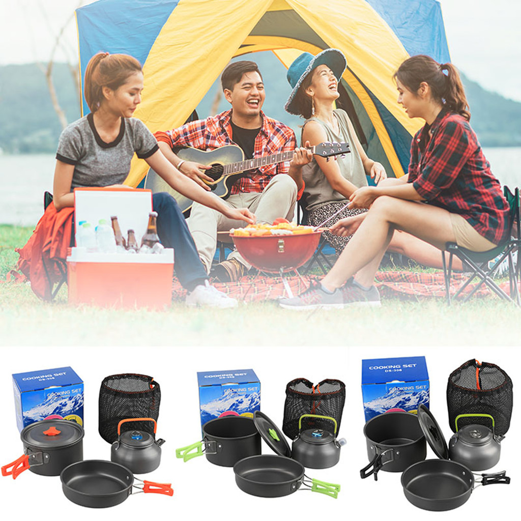 【ได้รับใน 1-3 วัน 🔥】1เซ็ตกลางแจ้งตั้งแคมป์ชุดเครื่องครัวชุดทําอาหารกลางแจ้งอุปกรณ์อลูมิเนียมกลางแจ้งหม้อเดินทางบนโต๊ะอาหารครัวเดินป่าปิกนิกบาร์บีคิว - รูปที่ 6