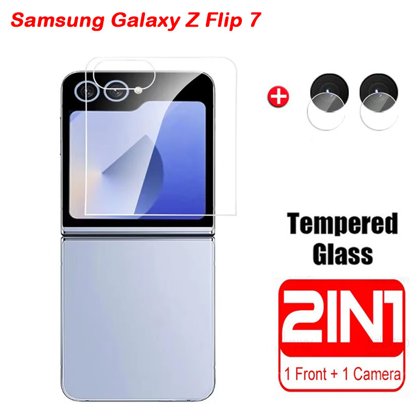 สําหรับ Samsung Galaxy Z Flip 8 7 5G 2026 ป้องกันหน้าจอคลุมทั้งหมดกระจกนิรภัยป้องกันสําหรับ Samsung ZFlip8 ZFlip7 Flip6 ฟิล์มด้านหน้าเลนส์กล้อง