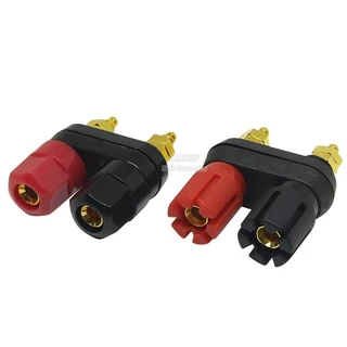 Conjoined Dual-Bit ลําโพงเครื่องขยายเสียง Terminal สีแดงสีดํา Double Hexagon/Dual Plum Head 4MM Banana Socket Terminal