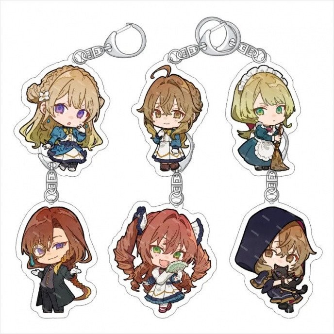 Silent Witch อะคริลิคน่ารักพวงกุญแจเครื่องประดับเพื่อนของขวัญกระเป๋า Charms พวงกุญแจของที่ระลึก Creative Key Chain จี้อุปกรณ์เสริม