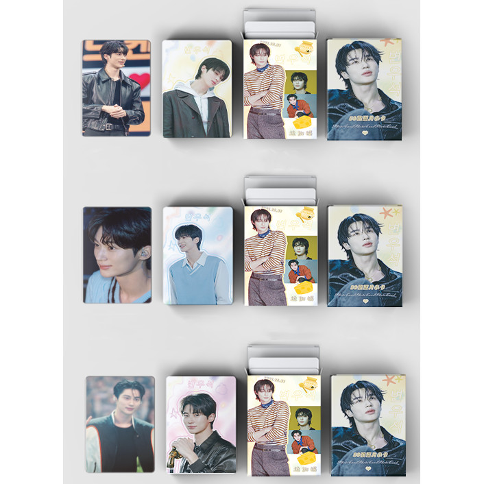 50-55pcs ละครเกาหลี Actor นักร้อง JAY PARK เพลง Kang เลเซอร์โฮโลแกรม Photocards Byeon Woo-seok SOLO 