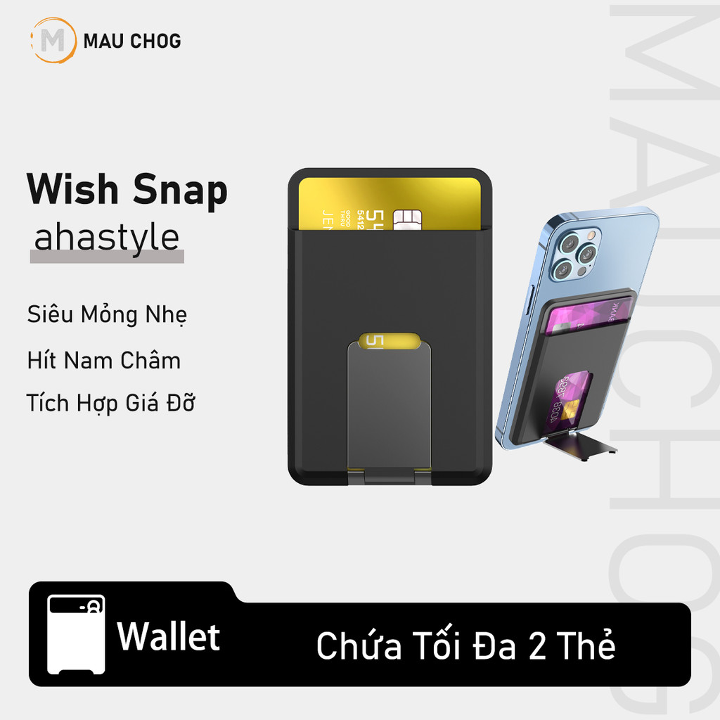 Ahastyle กระเป๋าใส่บัตรบางเฉียบพร้อมที่ใส่สแนปแม่เหล็กสําหรับ iPhone 17 Pro Max 16 15 14 13 12