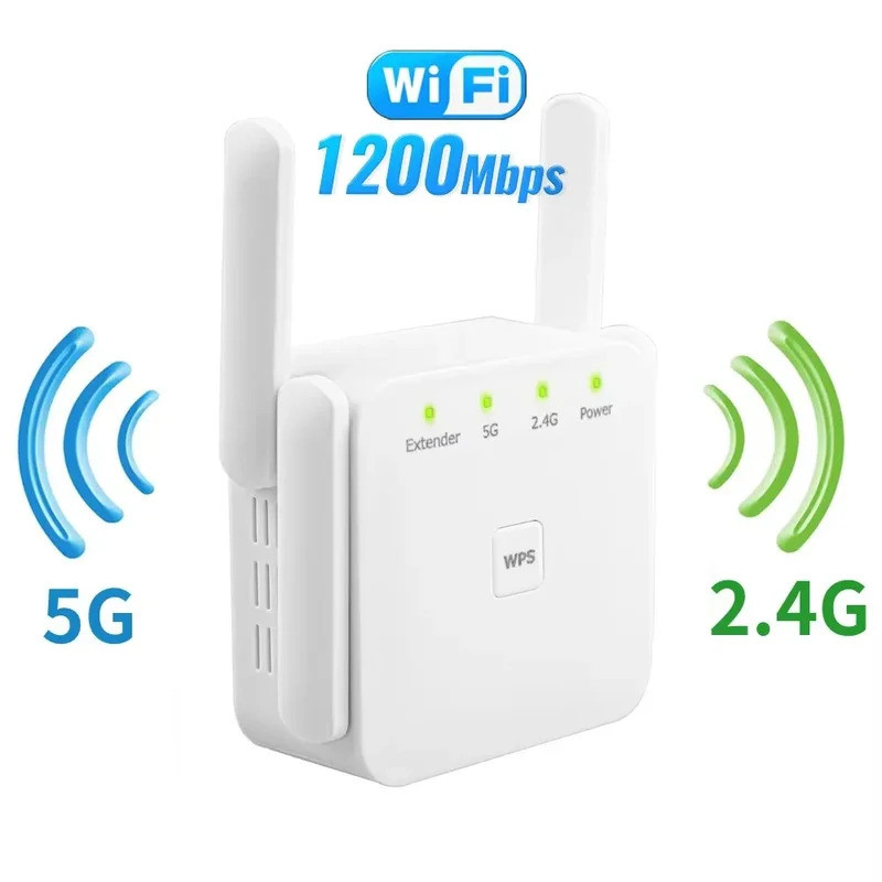 Wi-Fi Repeater Amplifier 1200Mbps 5G Wireless WiFi Repeater สัญญาณ Wifi Extender เครือข่าย Wi fi Boo