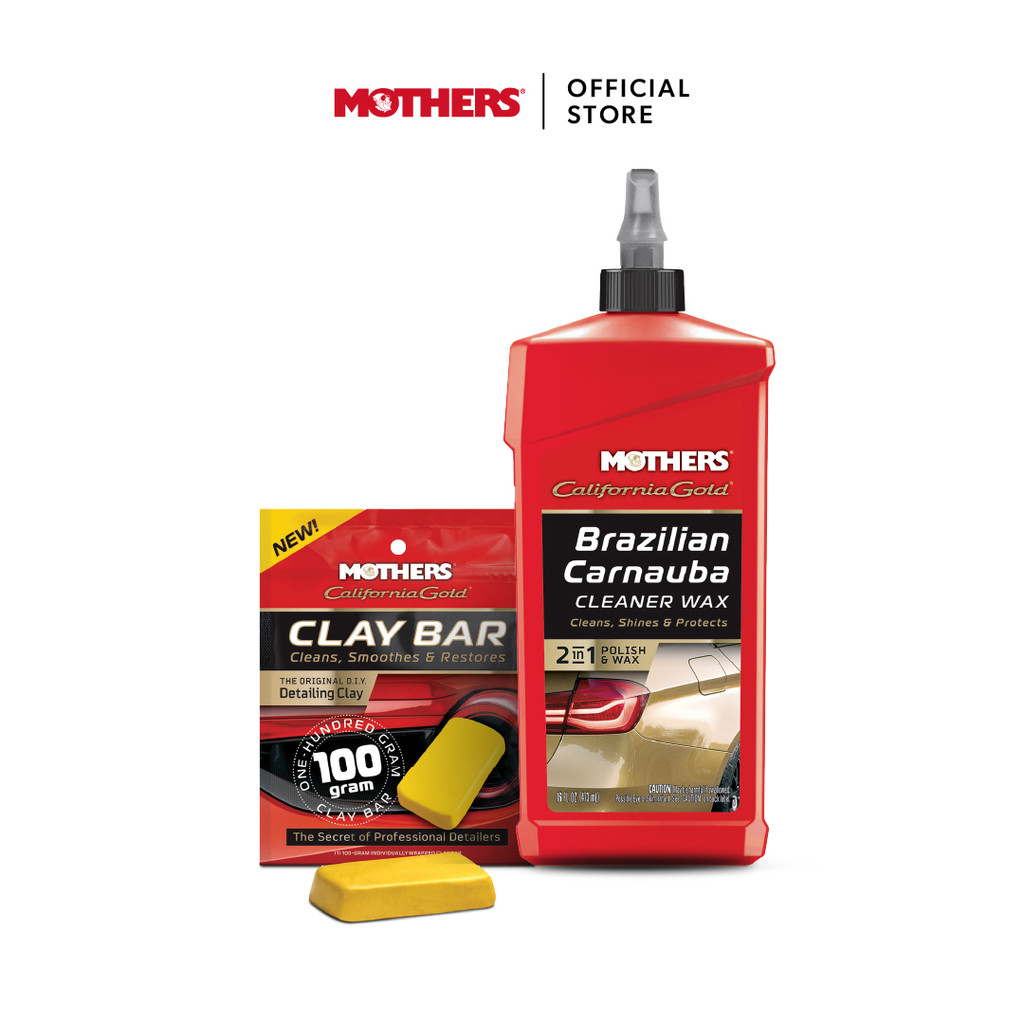 [เซ็ตขจัดคราบ + เคลือบเงา 2-in-1] Mothers® California Gold® Cleaner Wax + Clay Bar Set