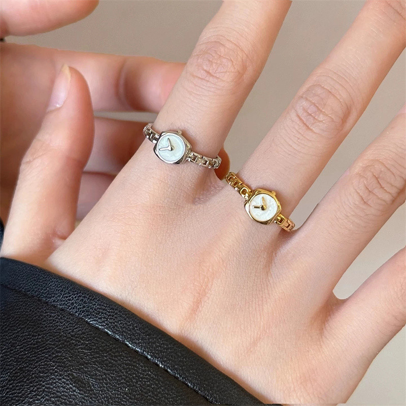 แหวนนาฬิกาดีไซน์เรียบหรูลมหายใจจากเกาหลี ทำจากโลหะผสม สำหรับสาวๆ