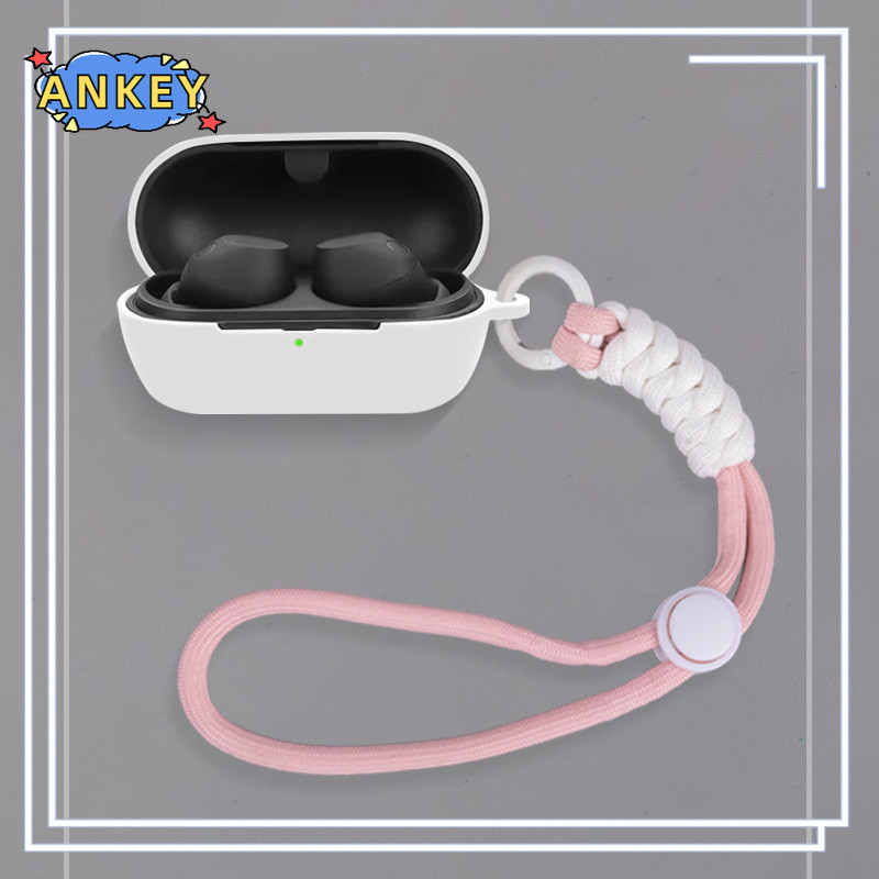 for Sony WF-C710N Case Soft Protective Silicone Cases WFC710N C710N Cover with Lanyard Keychain - รูปที่ 2