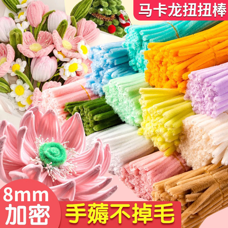 จัดส่งในประเทศไทย  ลวดกำมะหยี่ DIY สาย DIY กำมะหยี่ 100 ชิ้น / ชุด ลวดกํามะหยี่ขนฟู เส้นขนฟู ลวดกำมะ