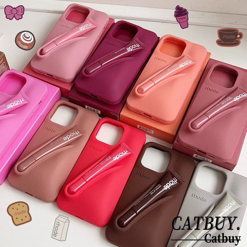 Rhode Casing Rhode Lipstick Holder With Lip Glaze Phone Case For IPhone 11 Pro Max 12 Pro Max 13 Pro