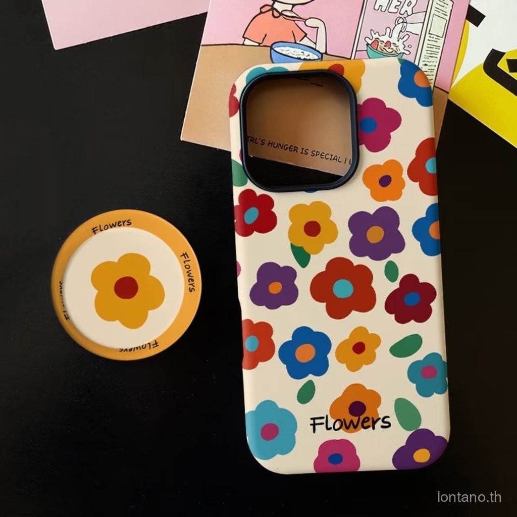 คุณสมบัติสีเต็มหน้าจอสีดอกไม้ซิลิโคนเข้ากันได้iPhone 16 15 14 13 12 11 Pro Max XS MAX7/8 Plus 13 16 11 15 Proป้องกันกรณีเคสโทรศัพท์กันกระแทก 3VRQ - รูปที่ 2