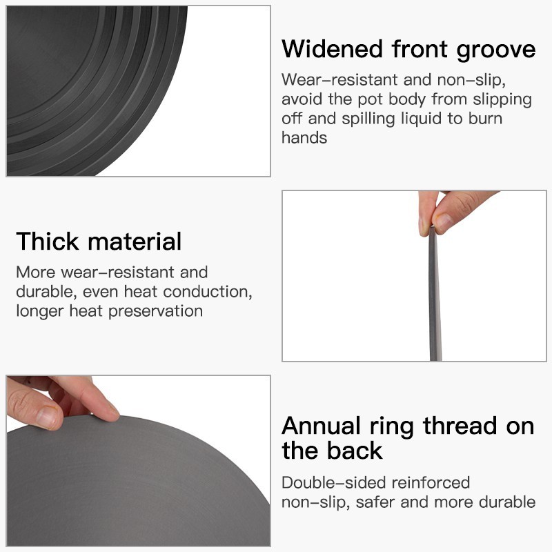 【COD】ห้องครัวแผ่นนำความร้อน With Handle แผ่นนำความร้อน  เตาแก๊ส เตาแก๊ส ฉนวนกันความร้อน Multifunctional Anti Burn Black