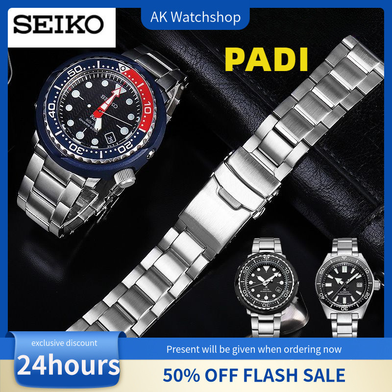 Seiko Prospex PADI Stainless Steel Watch Band – OEM Replacement Bracelet for SRPA21, SRPE93, SRPD21 & More – 22mm Diver Strap with Wetsuit Extension