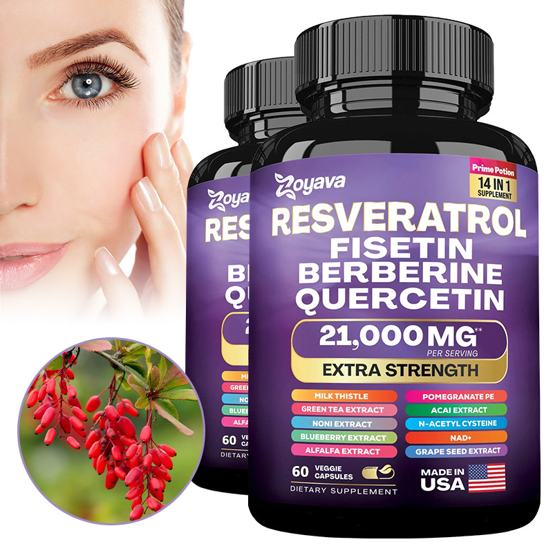 อาหารเสริม Resveratrol - Polyhenol Complex - สารสกัดจากโนนิ | เบอร์เบอร์ดีน | Quercetin - รองรับผิวกระจ่างใส รองรับสุขภาพหัวใจ - รองรับระบบภูมิคุ้มกัน