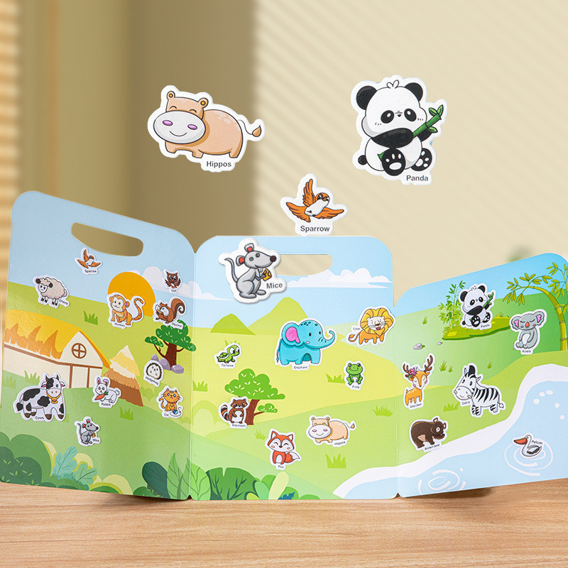 🚀🚀 Quiet Book สมุดสติกเกอร์ Sticker Toyใช้ซ้ำได้ ของเล่นฝึกสมองเด็ก กิจกรรมครอบครัว สื่อการสอนอนุบาล - รูปที่ 3