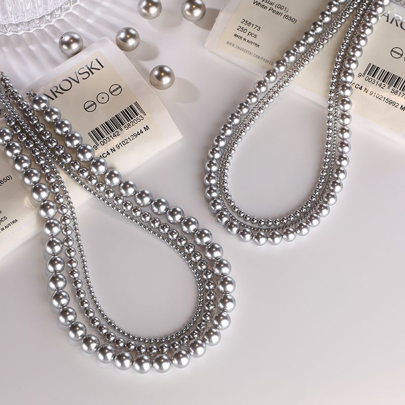 สร้อยคอมุกลightหรูหราสำหรับผู้หญิง จากแบรนด์Shijia สไตล์High-End