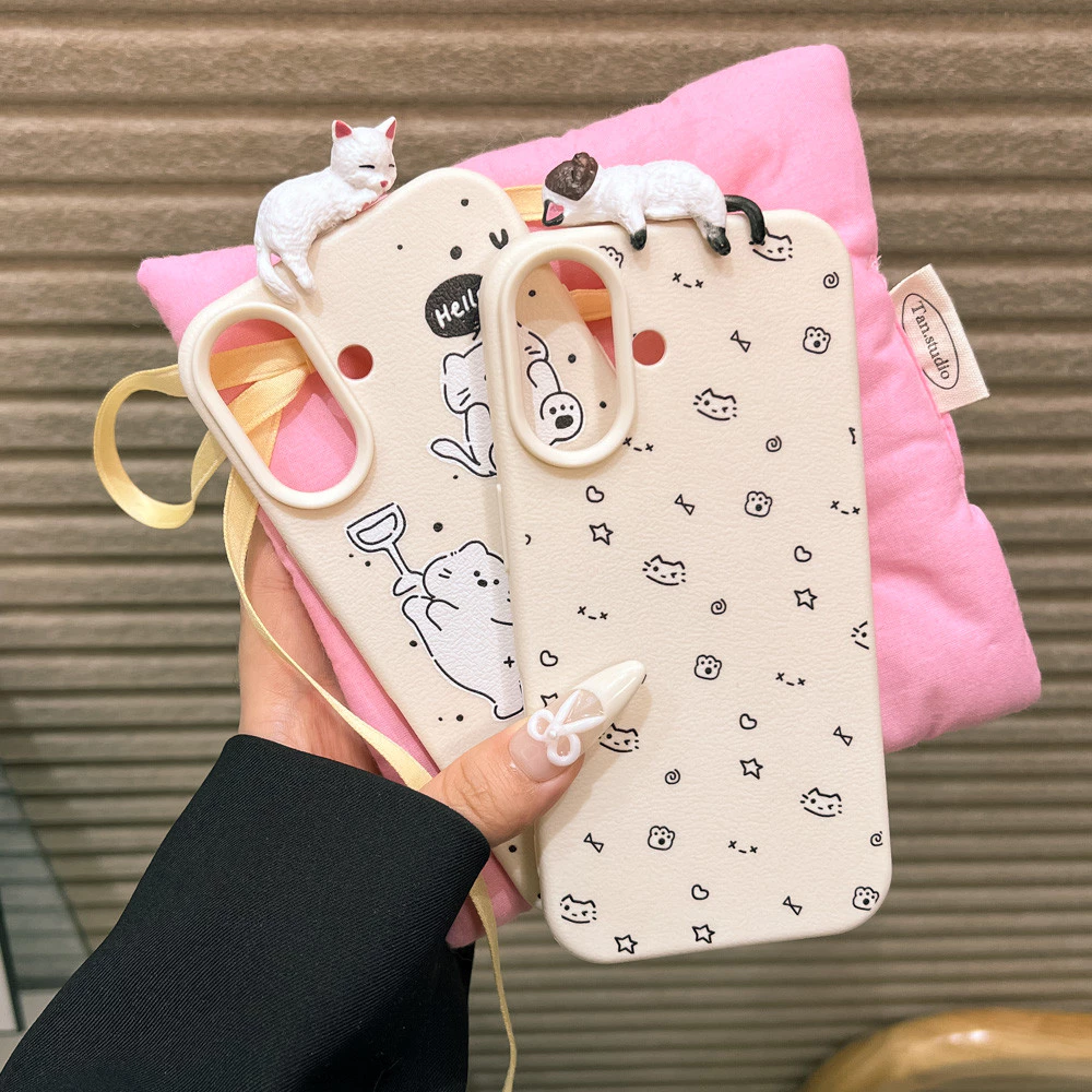 เคส iPhone จี้รูปแมวการ์ตูน สำหรับ iPhone 11-17 Series thumbnail 3