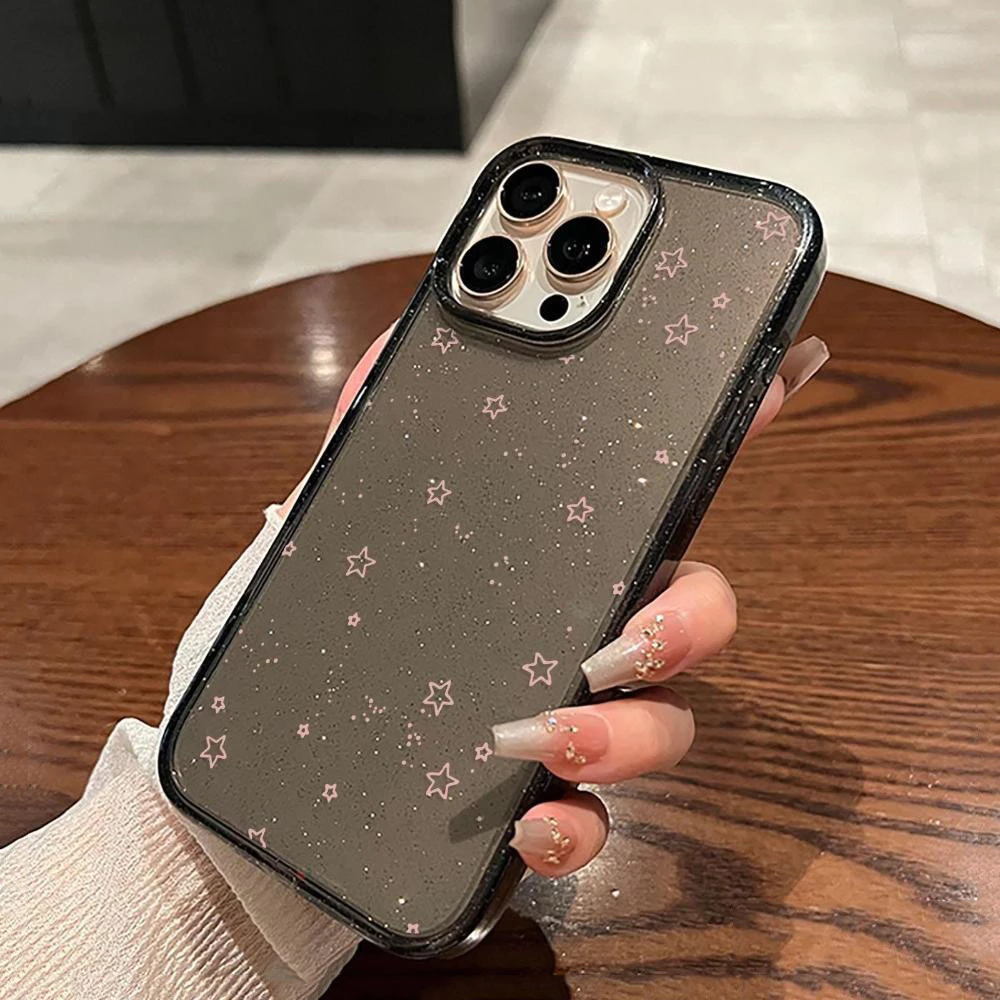 เคส iPhone 17 16 Pro Max iPhone 11 เคสใสแบบแวววาว TPUนุ่มสีสันสดใส ดาวห้าแฉกสีสันสดใส Compatible iPhone15 Pro max 14 13 thumbnail 6