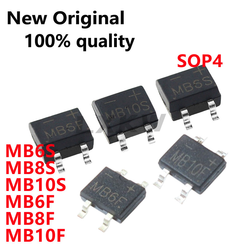 100/PCS ใหม่ MB6S MB8S MB10S MB6F MB8F MB10F SOP4 Rectifier สะพานกองในสต็อก