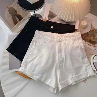 Vilaup - S-6XL Jean Shorts กางเกงยีนส์ ขาสั้น เอวสูง ไซส์พลัส ผู้หญิง