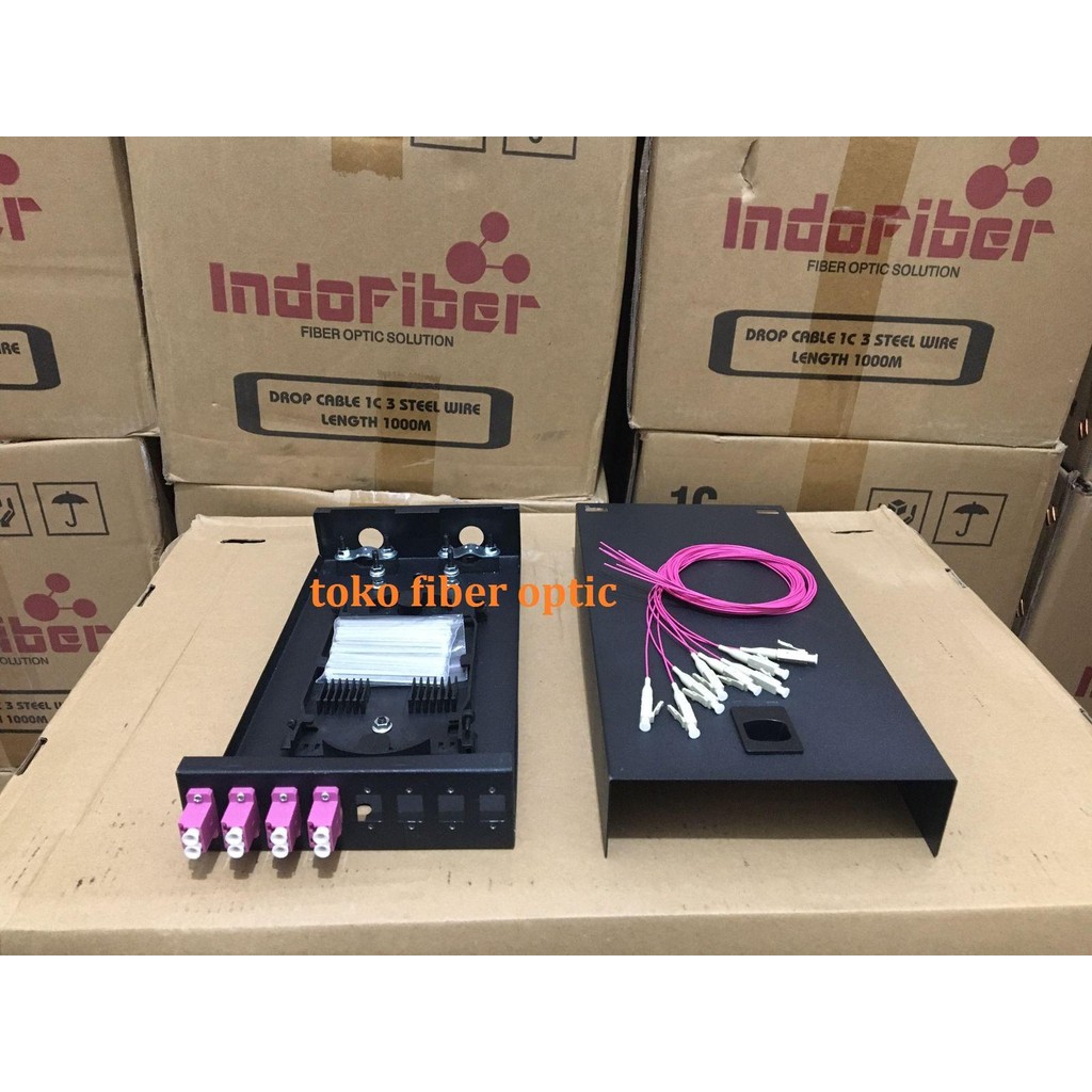 8 core LC Multimode OM4 เหล็กสมบูรณ์ Rosette / FTTH Rosette / OTB mini LC