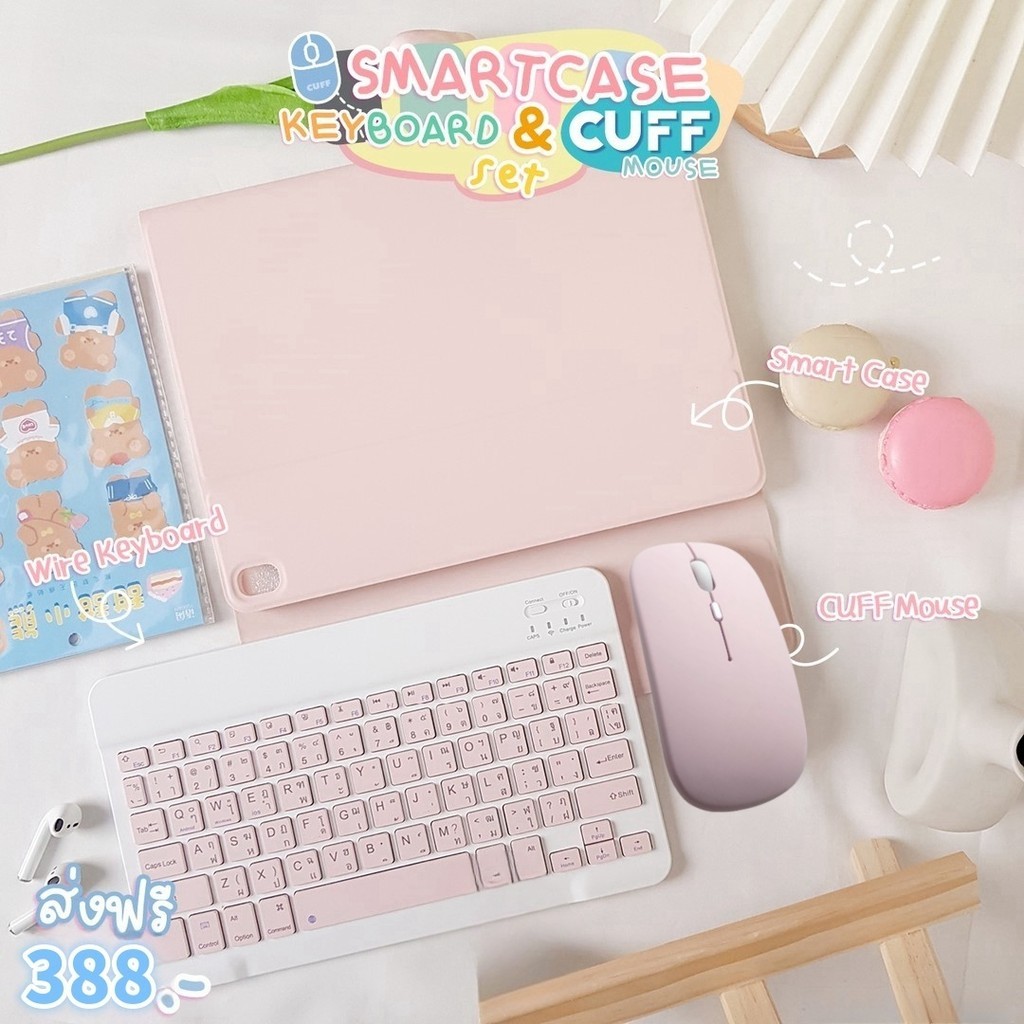 เคสคีย์บอร์ด+คีย์บอร์ดบลูทูธ for Samsung Galaxy Tab S9FE+ S9FE S9 S8 S7 FE S9+ S10Portfolio Stand wi