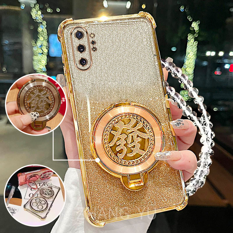 กันกระแทกเคสสําหรับ Samsung Note 10 Pro plus เคสโทรศัพท์ 3D Wealth Bracket สร้อยข้อมือใหม่ softcase