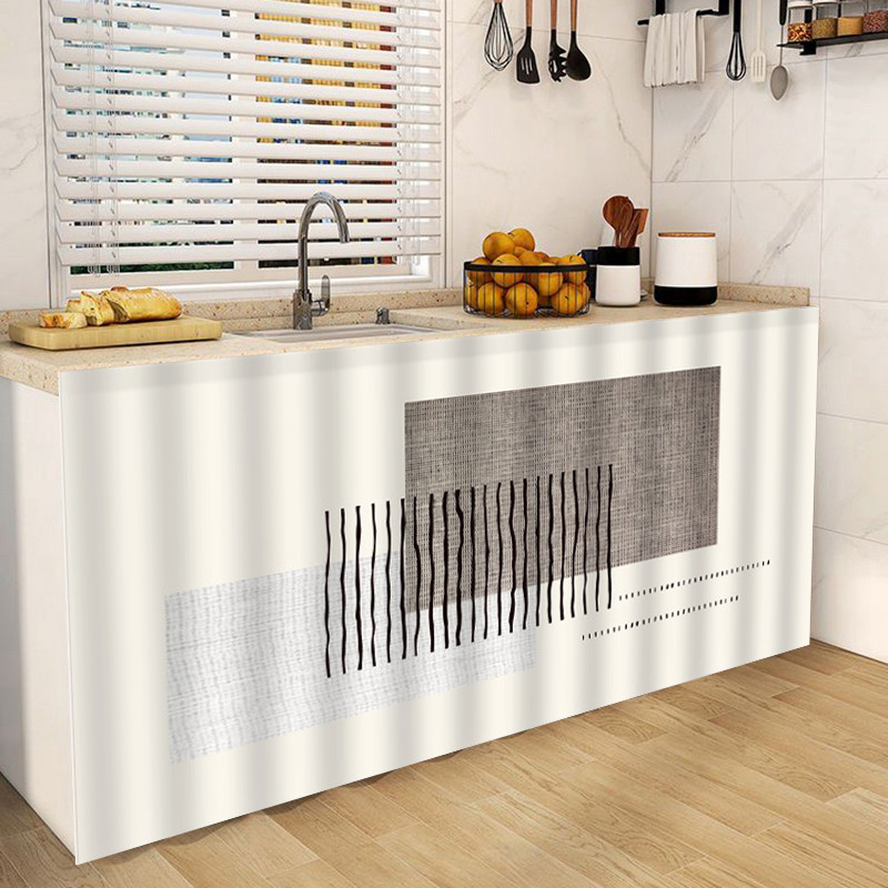 แนะนำ ผ้าม่าน ผ้าม่านตู้ครัวนอร์ดิกม่านกาวในตัวที่เรียบง่ายฝุ่นตู้ม่านตกแต่งบ้าน ราคาพิเศษ มีเก็บเงินปลายทาง