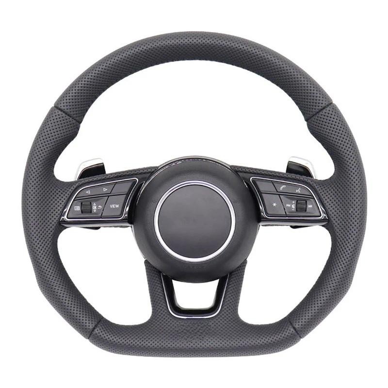 ที่หุ้มพวงมาลัยรถยนต์หนังเทียม Braiding สําหรับ Audi A3 (8V) A4 (B9) Avant A5 (F5) A1 (8X) Sportback