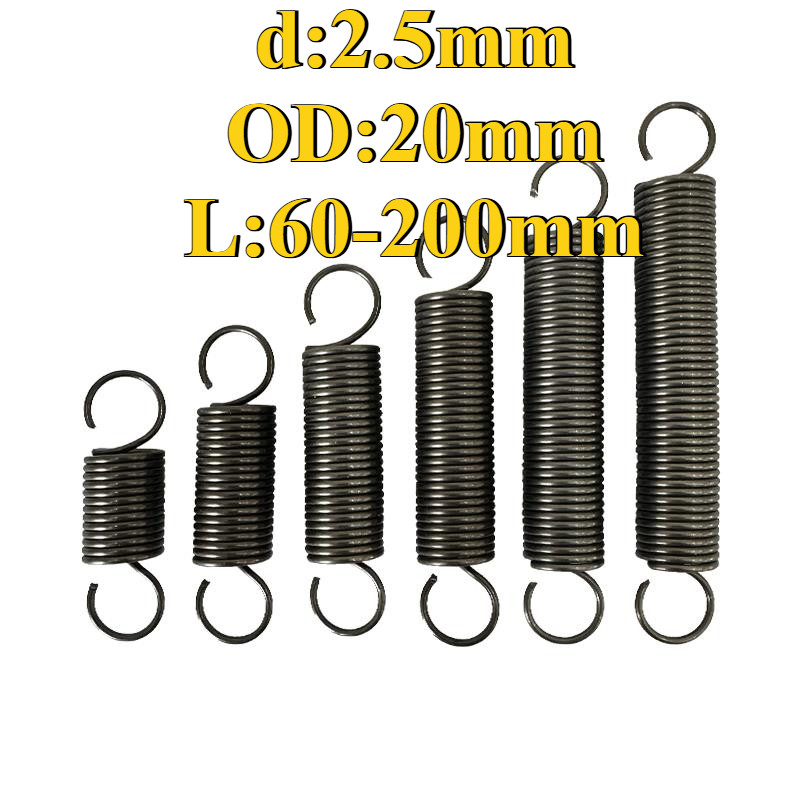 สปริงแรงดึง/สปริง d:2.5 มม.,OD:20 มม.,L:60-200 มม. สปริงดึงพร้อมตะขอ ทาประตูโรงรถ bunnings เครื่องแก