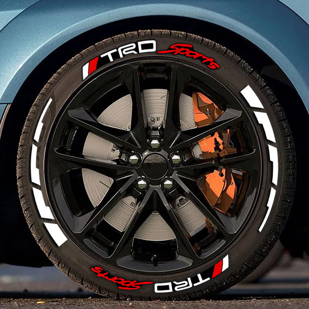 TRD กีฬารถ Tyre สติกเกอร์ Toyota GR Camry Supra Hilux 3D ยางตัวอักษรรถจักรยานยนต์ยางล้อสติกเกอร์กันน้ํา Universal Cool Trend Auto จัดแต่งทรงผม Decor Decals