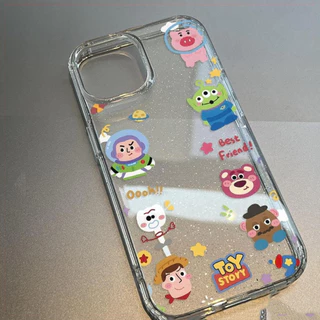 เคส iPhone 16 Pro Max iPhone 11 เคสใสแบบแวววาว TPU นุ่มสีสันสดใส การ์ตูนสุดหล่อสีสันสดใส Compatible