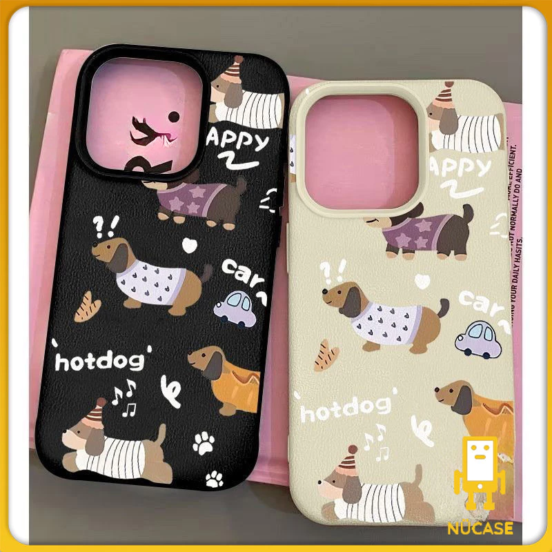 สุนัข เคสไอโฟน15 สำหรับ IPhone 7 12 11 13 16 14 Pro Max XS XR X 7Plus 8Plus Max 7 14 8 Plus SE แฟชั่น เปลือกหนังอ่อน