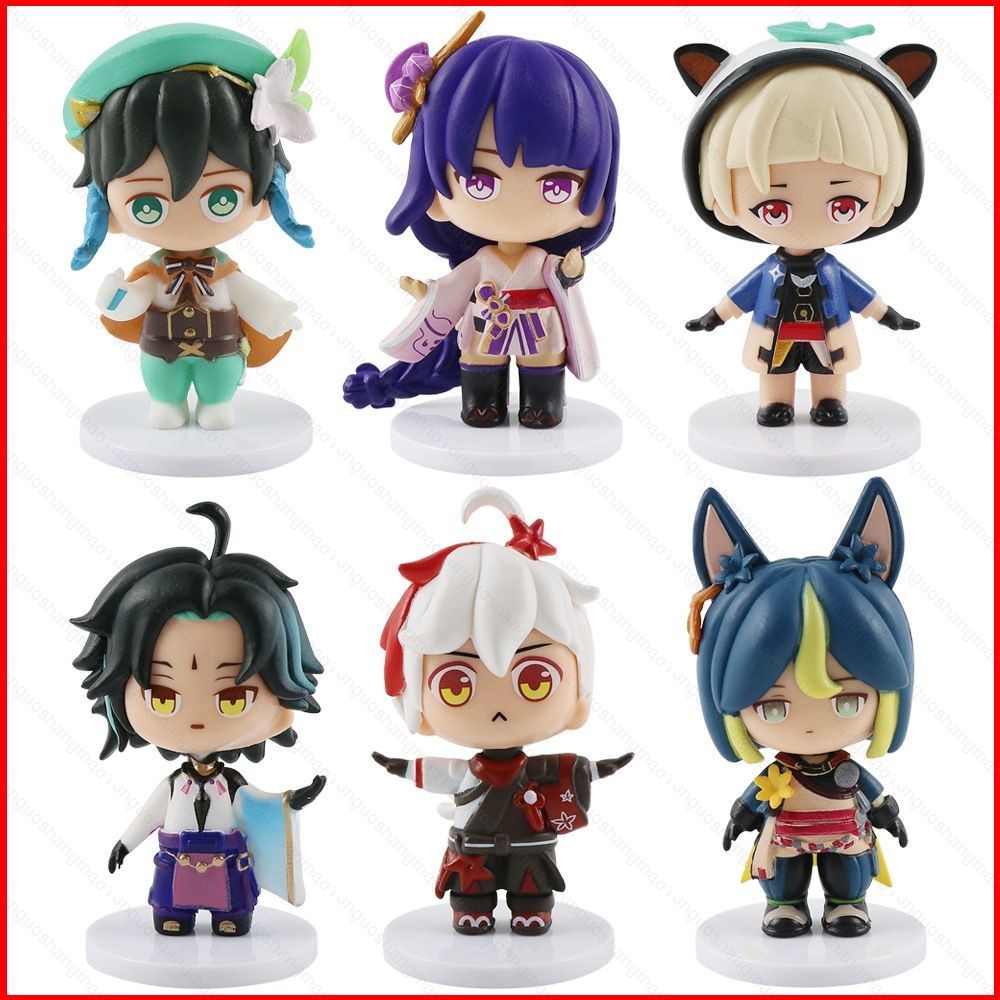 CH1 ใหม่ 6pcs Genshin Impact Action Figure Beelzebul Sayu Venti Xiao Kazuha Tighnari ตุ๊กตาของเล่นสํ
