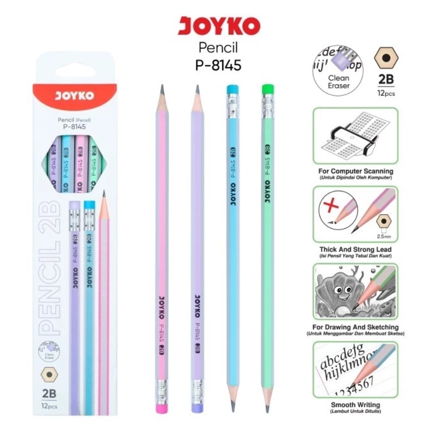 ดินสอ Joyko P-8145 2B 1 กล่อง 12 ชิ้น