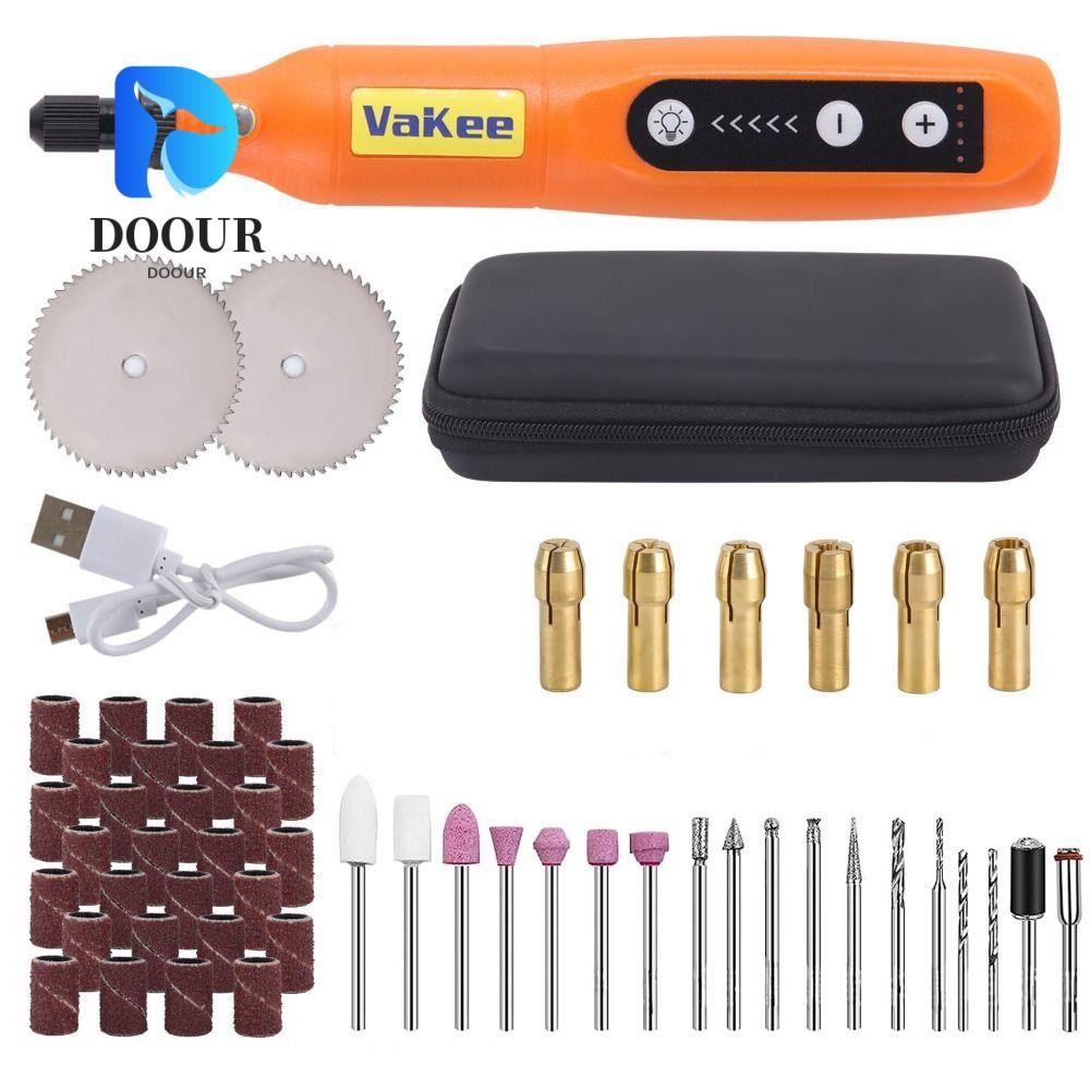 DOOUR เครื่องมือโรตารี่ไฟอเนกประสงค์, 5 สปีดพร้อมอุปกรณ์เสริม 58 เครื่องมือโรตารี่ไร้สายขนาดเล็ก, ชาร์จ USB 3.7V เครื่องมือโรตารี่ขนาดเล็กแกะสลักงานฝีมือ DIY