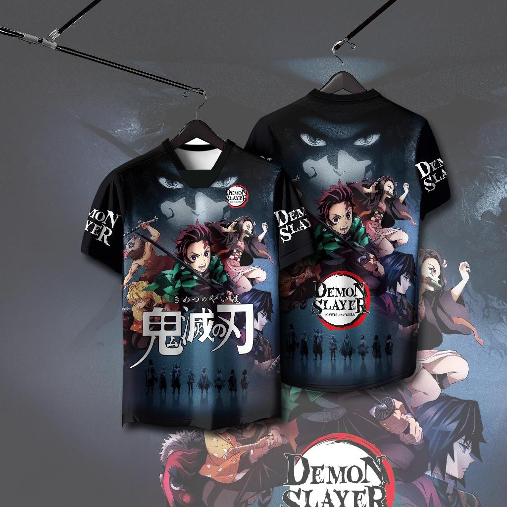 เสื้อยืดDemon Slayer สไตล์อนิเมะญี่ปุ่น แขนสั้น ระบายอากาศได้ดี เหมาะสำหรับทั้งผู้ใหญ่และเด็ก