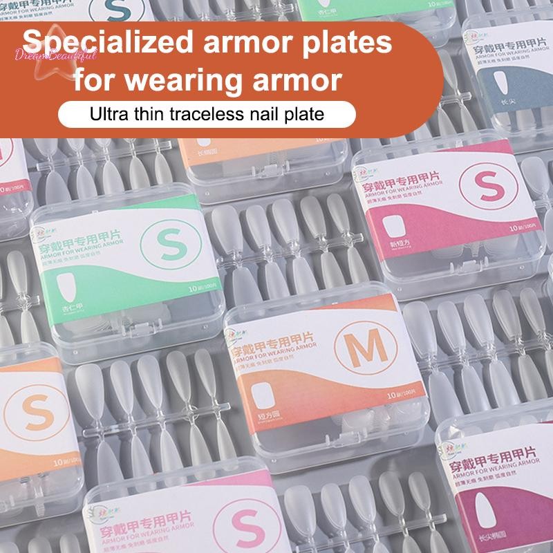 <ดีบีเอฟ-ที> 100ชิ้นกดบนเล็บเคล็ดลับเต็มปกบางเฉียบเล็บปลอมแพทช์เล็บเจลระบบขยายใสเล็บปลอมอุปกรณ์ศิลปะใหม่