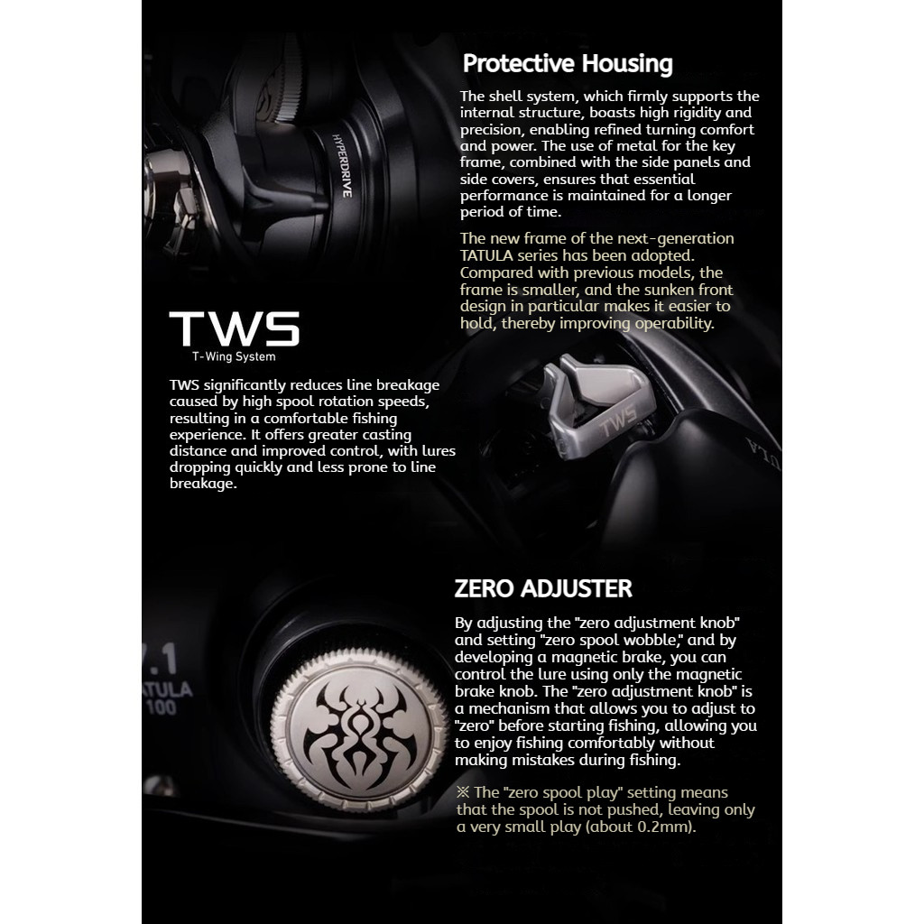 23/24NEW DAIWA TATULA TW100 Casting Reel รอกตกปลา TWS/HYPERDRIVE/UTD รอกหยดน้ํา Lure Fishing Reel - รูปที่ 4