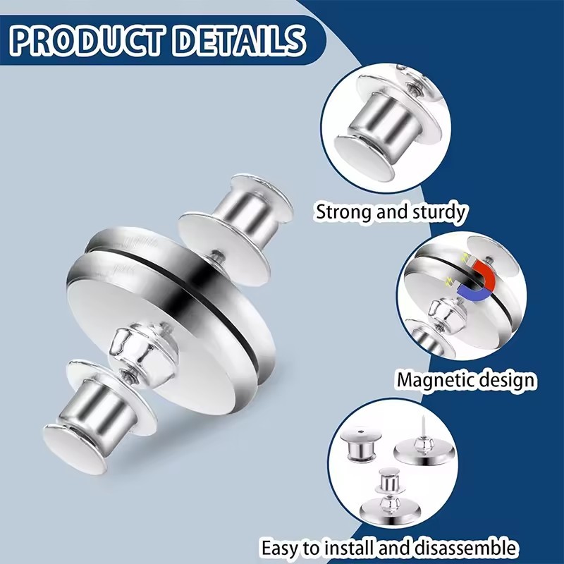 1/3/5 คู่คลิปม่านแม่เหล็ก / ม่านหน้าต่างปิดแม่เหล็กหัวเข็มขัด / ผ้าม่านปุ่มแม่เหล็ก - รูปที่ 5