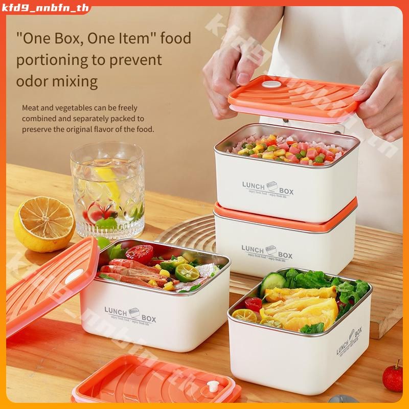 【จัดส่งรวดเร็ว】กล่องข้าวสแตนเลสป้องกันการรั่วซึม ปราศจาก BPA กล่องเก็บอาหารพกพา