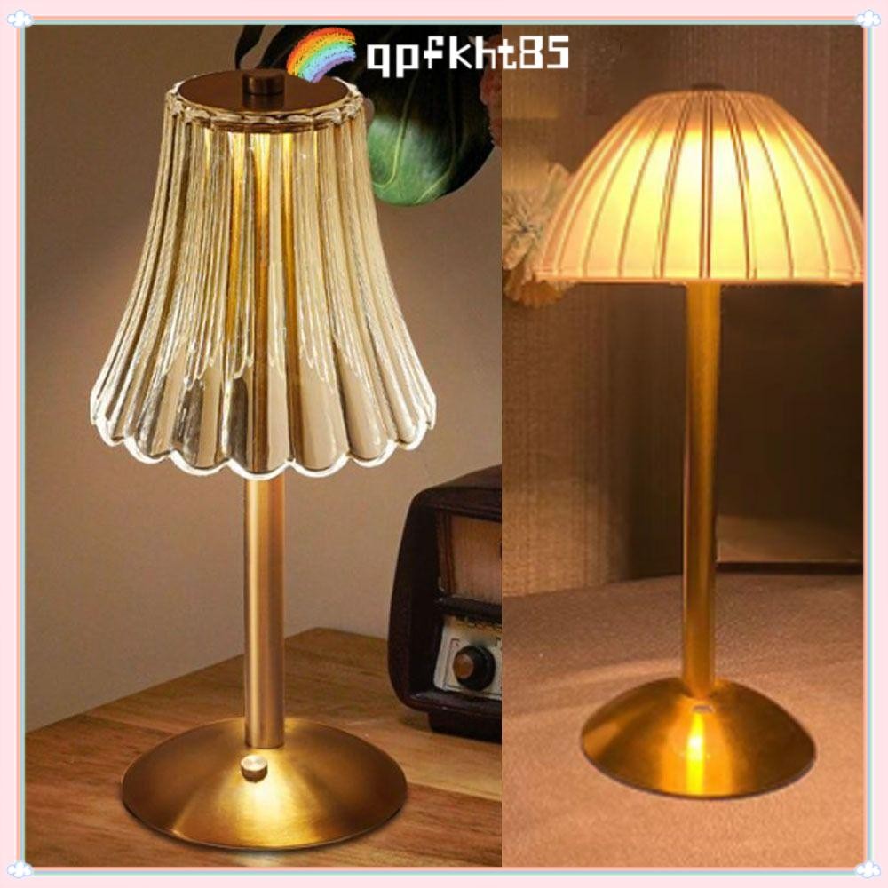 QPFKHT85 โคมไฟตั้งโต๊ะแบบสัมผัส Led,ไฟกลางคืนคริสตัลหรี่แสงได้ 3 สี,ไฟตั้งโต๊ะระบบควบคุมแบบสัมผัสแบบชาร์จ USB