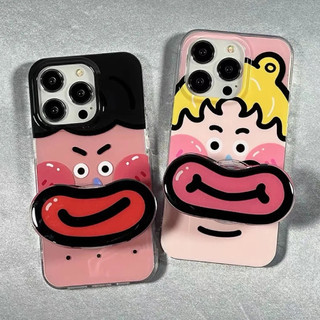 🎈LUSI🎈ตลก ไส้กรอก ปาก อีโม เคสไอโฟน16 สำหรับ IPhone 14 15 16 11 12 13 Pro Max 7 Plus 8 Plus XR X XS Max 15 16 Plus เคส