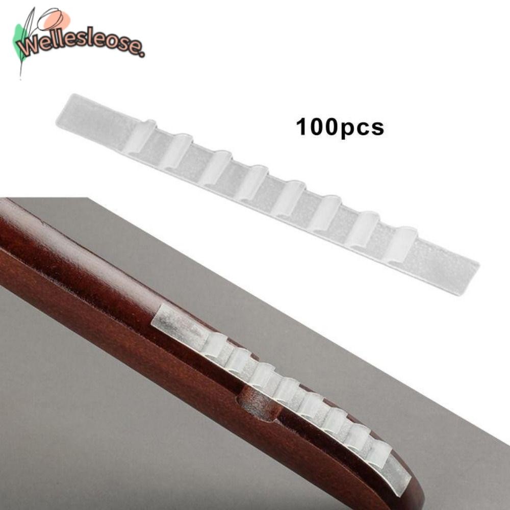 WELLE 100PCS กาวเทปลื่นไถล,ลื่นออกแบบวัสดุซิลิโคนซิลิโคน Anti Slip แขวนแถบ, กาวกลับสีขาวไม่มีร่องรอยแขวน Anti-Shedding เทปผ้า Shop