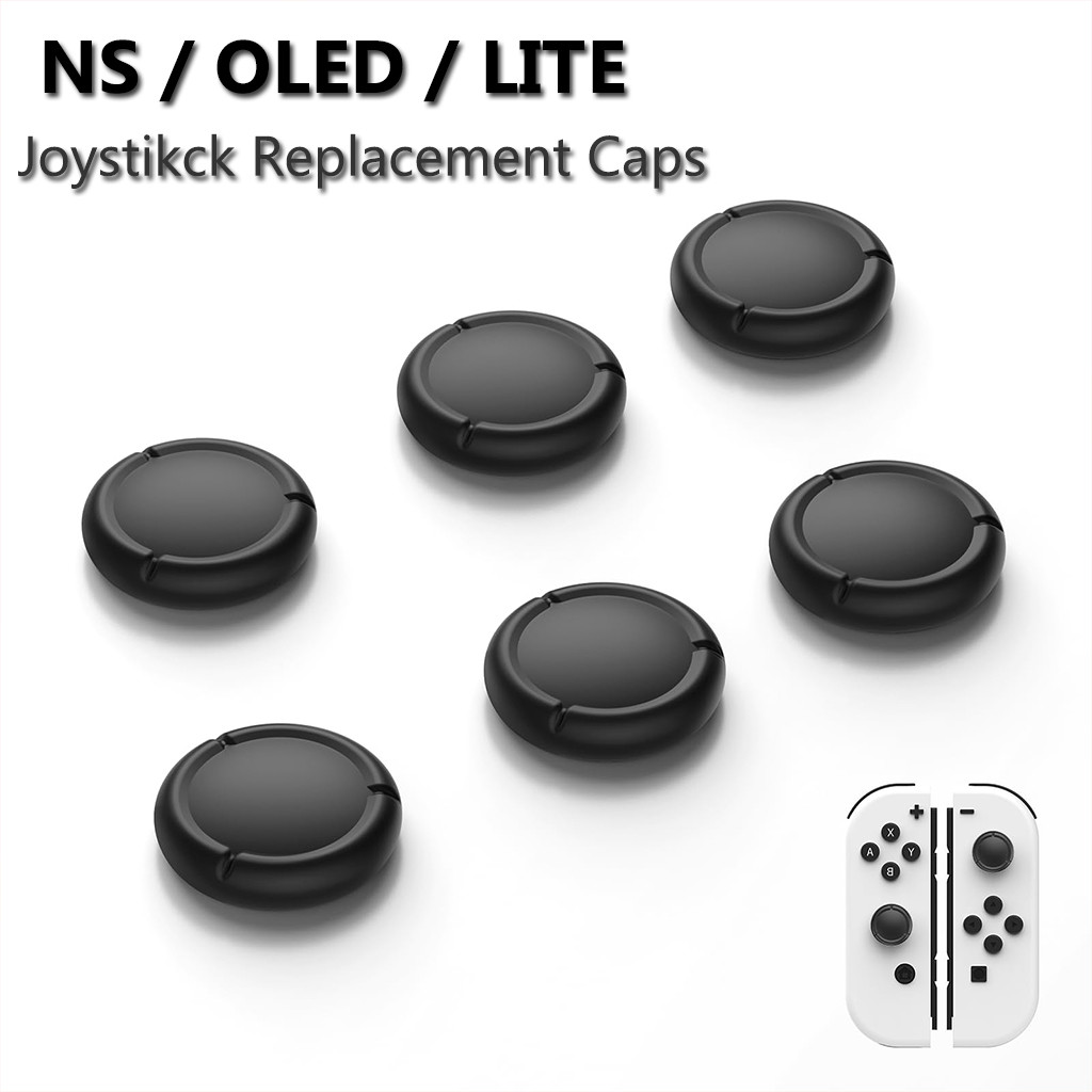 จอยสติ๊กเปลี่ยนหมวก Thumb Grips สําหรับ SWITCH/OLED/Lite, 6 ชิ้น Anti-Slip ปุ่ม Caps, สบาย Joypad Grip ปุ่ม Stick Cover, ชุดซ่อมอุปกรณ์เสริม