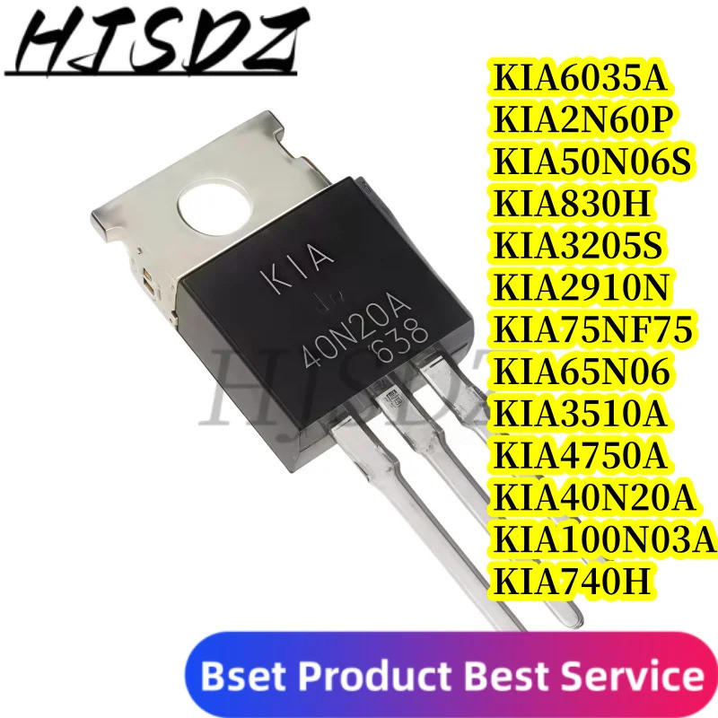 1-5PCS KIA65N06 KIA2N60P KIA740H KIA50N06 KIA6035A KIA75NF75 KIA3205S KIA3510A40N20A TO-220 Field-E 