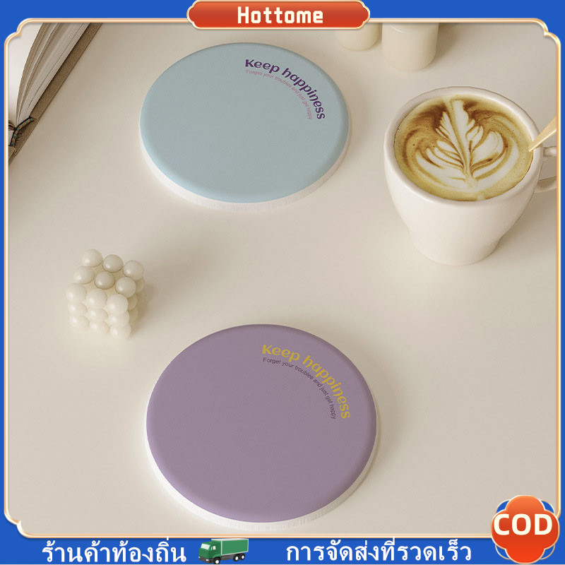 【Hottome】 แผ่นดูดซับโคลนไดอะตอม แผ่นรองอ่างล้างหน้า แผ่นรองระบายน้ำ แผ่นรองแก้วแบบตั้งโต๊ะ ทรงกลม