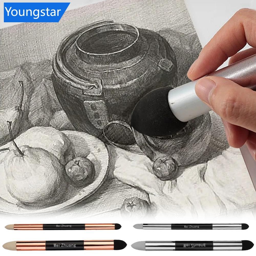 FYY Artist Blending Pen Washable Sketch Rubbing Sponge Brush Reusable Drawing Art Blenders Correcting Lightening