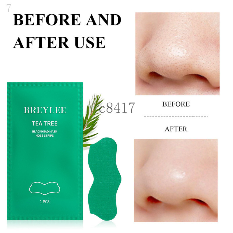 BREYLEE茶树黑头贴 10 ชิ้น TEA TREE BLACKHEAD MASK NOSE STR