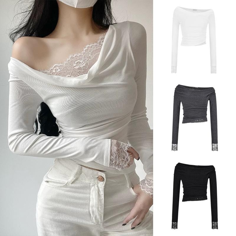 MOESSQUEEN โมเสส ราชินี/ราชินีความเมตตาเซ็กซี่สาวเผ็ดลูกไม้ไหล่ลาด,เอวเก็บเอว,ปก